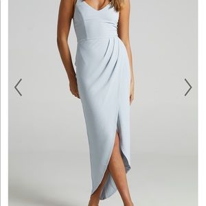 ShowPo Lucky Day Drape Maxi Dress in Blue